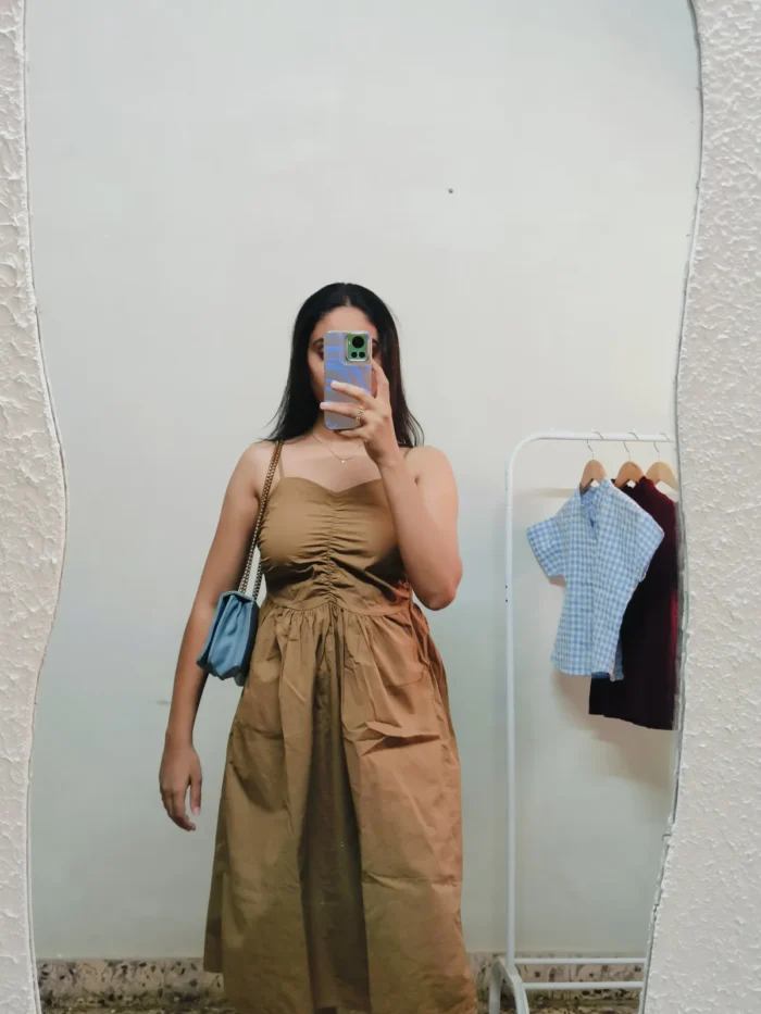 Corset Style Brown Frock - Bust upto 34