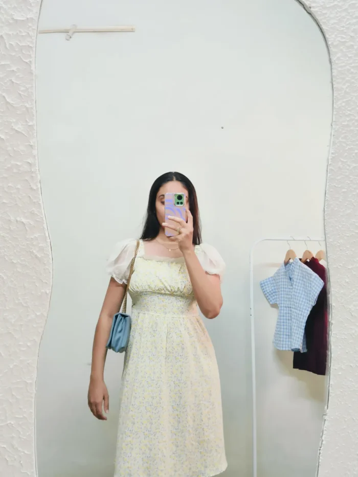Light Yellow Floral Printed - Bust upto 32