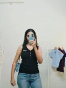 Black Ribbed Sleeves Less  Top Bust 34-36