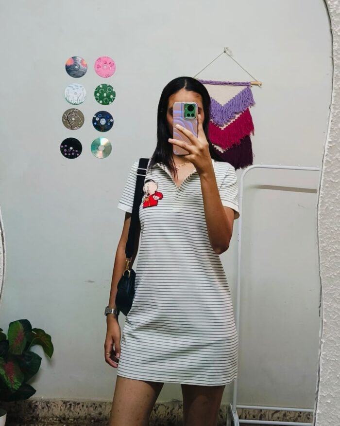 B&w Tshirt Dress - Bust Upto 34
