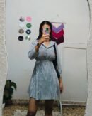 Black and white strips dress