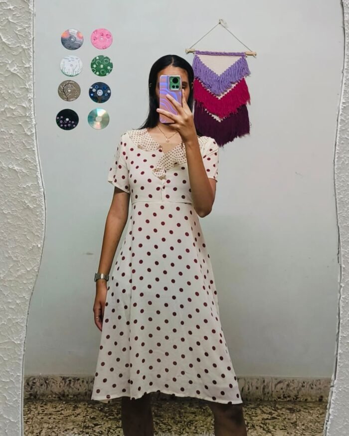 Red Polka Dot Dress  - Bust 34