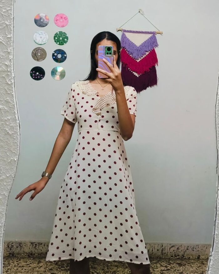 Red Polka Dot Dress  - Bust 34 - Image 2